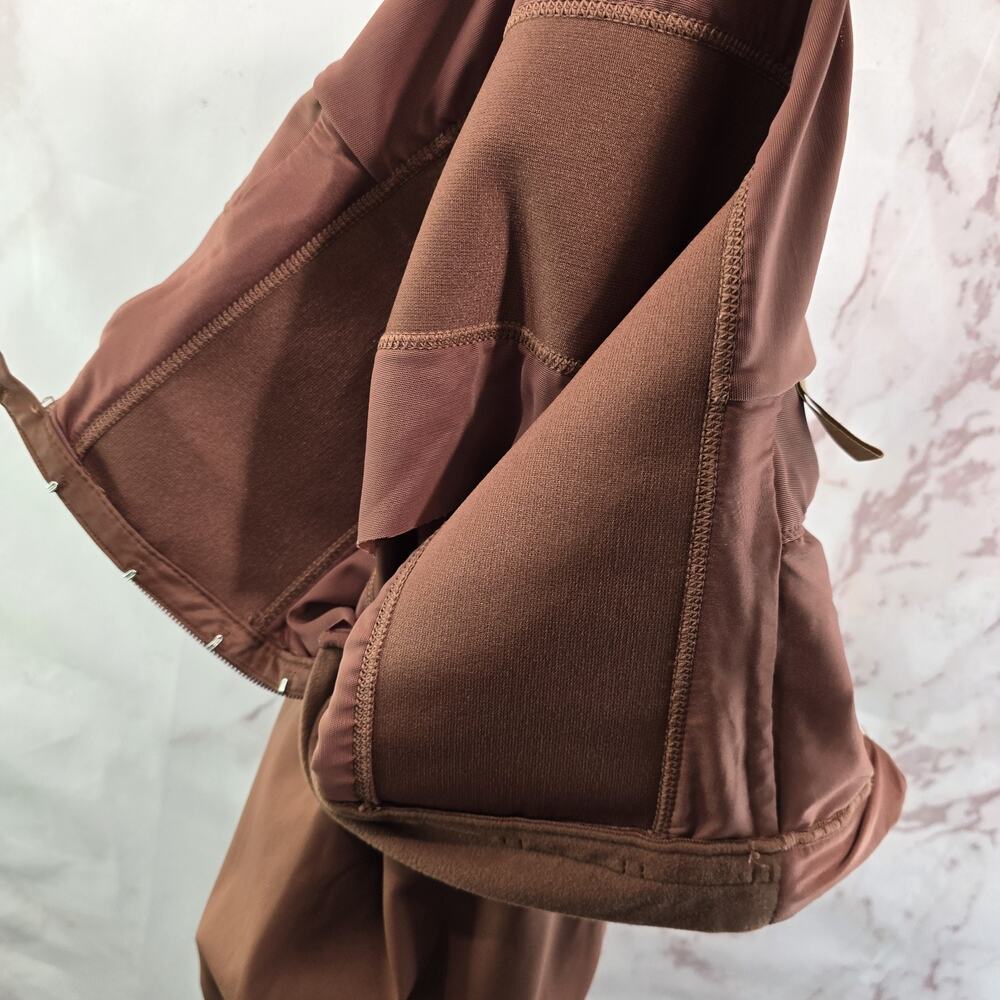 Shapellx Jumpsuit Womens Small Brown Crop Air Slim ElasticFuse Waistband Zip - Picture 16 of 16